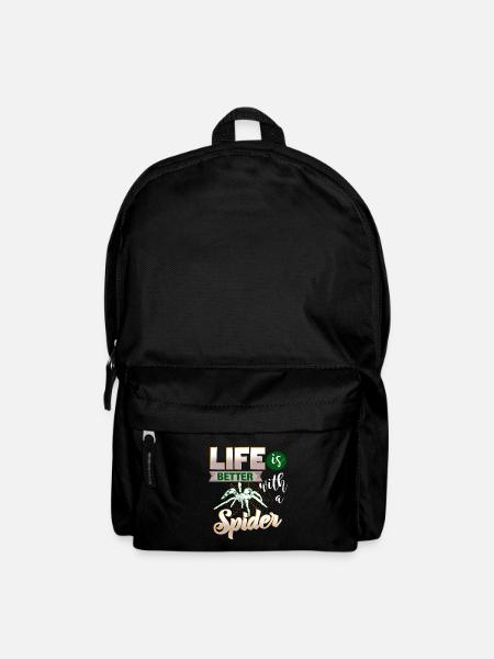 Life is better with a Spider - für Spinnen-Fans - Rucksack - Schwarz