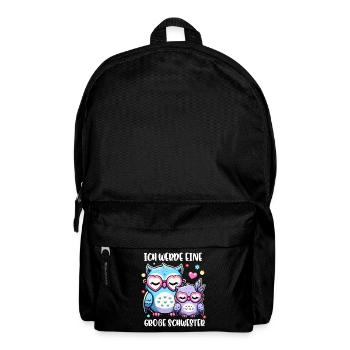 Big sister Owls Older baby Siblings - Backpack - black - Front