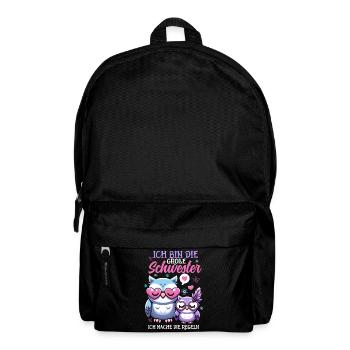 Big sister Owls Older baby Siblings - Backpack - black - Front