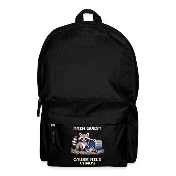 Main Quest: A Little Chaos | Raccoon Fun - Backpack - black - Front