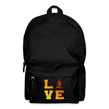 Klassisches Floorball Motiv - Rucksack - Schwarz - Vorne