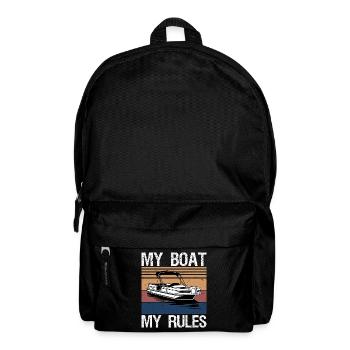 My Boat My Rules Funny Boating Captain Gift - Backpack - black - Front