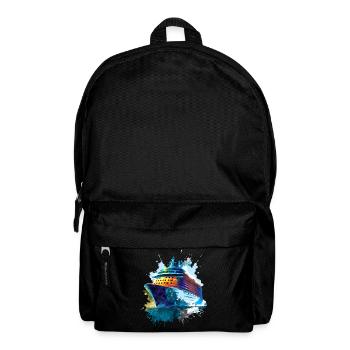 Kreuzfahrtschiff-Illustration Ozeanreisen - Rucksack - Schwarz - Vorne