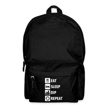 Eat Sleep Dip Repeat - Eisbaden - Winterbaden - Backpack - black - Front