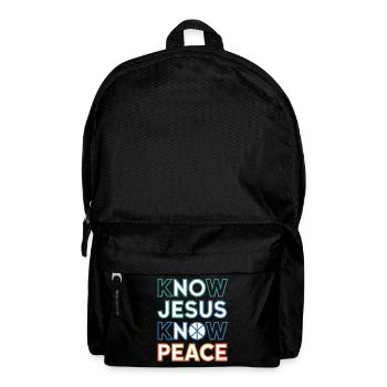 Typographie de Know Jesus Know Peace - Sac à dos - noir - Devant