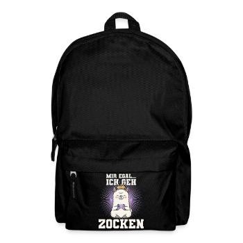gamen - mir egal ich geh zocken - Rucksack - Schwarz - Vorne
