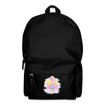 Pastel Bear Balloon Flight - Backpack - black - Front