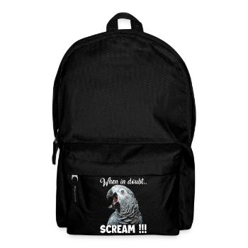 Schreiender Graupapagei T, lustiges Papageien - Rucksack - Schwarz - Vorne