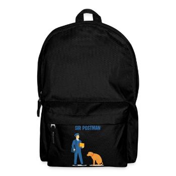 Sir Postman vs. Hund: Überlegener Lieferheld - Rucksack - Schwarz - Vorne