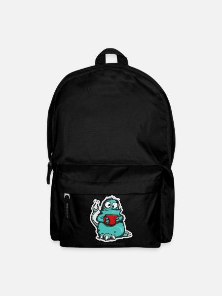 Kaffee-Monster im Comic-Stil - Rucksack - Schwarz