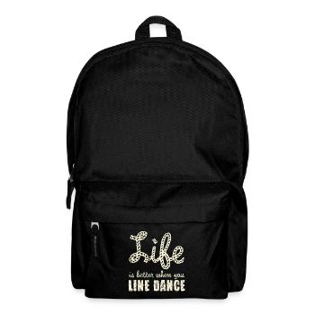 Line Dance Joie de vivre Rope Font - Backpack - black - Front