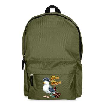Baltic Sea Holiday MOIN RÜGEN Holiday Fun - Backpack - olive green - Front