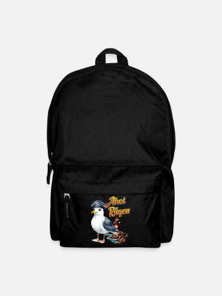 Ostsee Urlaub AHOI RÜGEN Lustiges - Rucksack - Schwarz