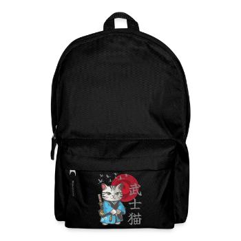 Cat Anime Japanese Samurai Kitten - Backpack - black - Front