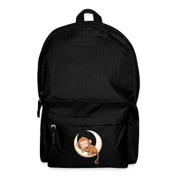 Sleeping monkey on moon pillow - Backpack - black - Front