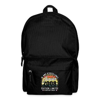 Januar 2008 Vintage-Geschenk zum 18-jährigen Jubiläum - Rucksack - Schwarz - Vorne