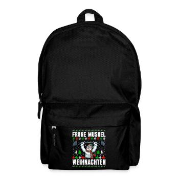 Gym MERRY MUSCLE CHRISTMAS Funny - Backpack - black - Front