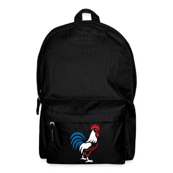 Vibrant blue red rooster - Backpack - black - Front