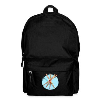 Drumsticks Zeichnung - Rucksack - Schwarz - Vorne