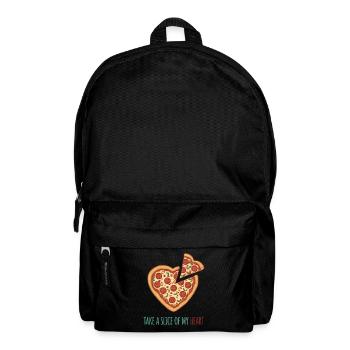 Take a Slice of my Heart – Pizza Herz Design - Backpack - black - Front