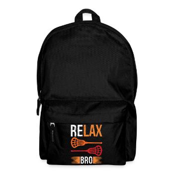 Relax Bro Lacrosse Sports Team Game - Rucksack - Schwarz - Vorne