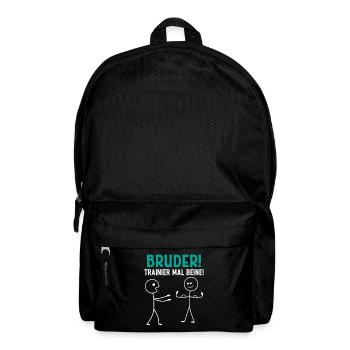 Stick Figure BROTHER TRAIN LEGS Funny - Backpack - black - Front