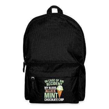 Mint Chocolate Chip Flavour Waffle Cone Mint - Backpack - black - Front