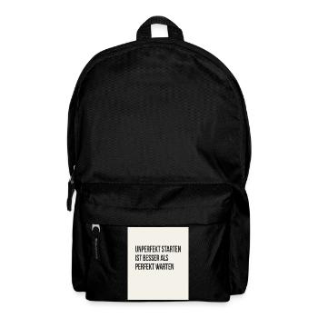 Starting imperfectly is better than waiting perfectly - Backpack - black - Front