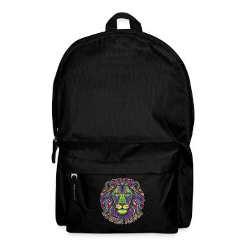 Lion Mom Psychedelic Colorful Lion Mandala - Backpack - black - Front