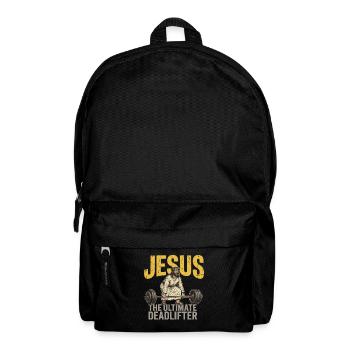 Jesus The Ultimate Deadlifter – Retro Fitness - Backpack - black - Front