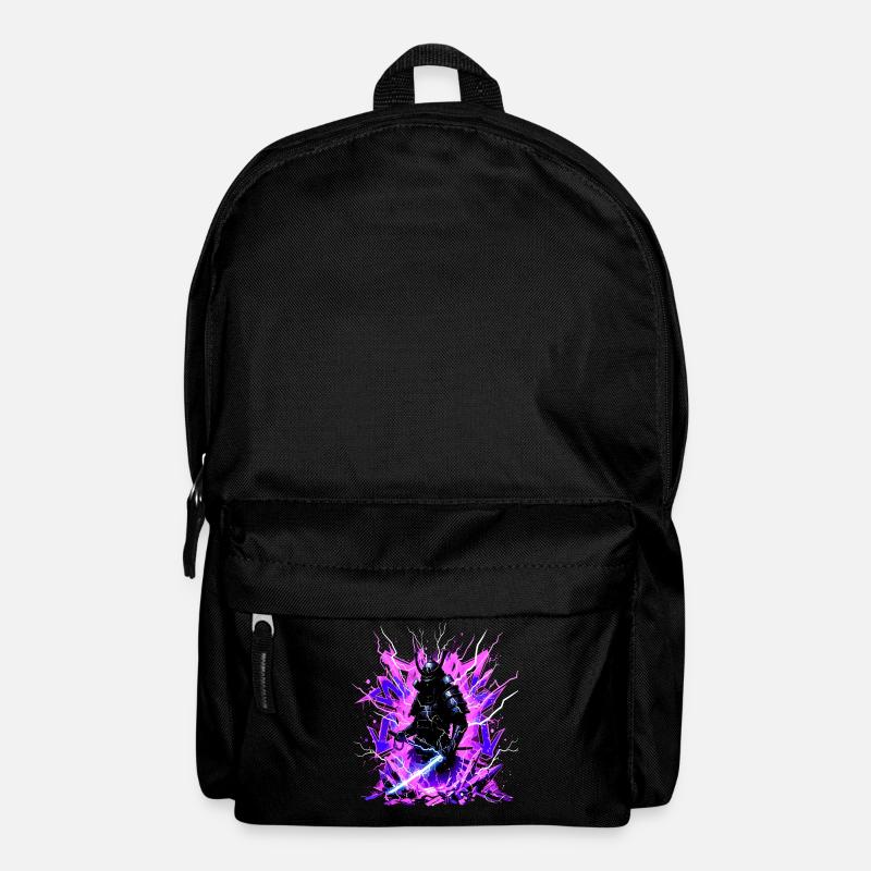 Cyber Samurai – Synthwave Katana Spirit - Backpack - black