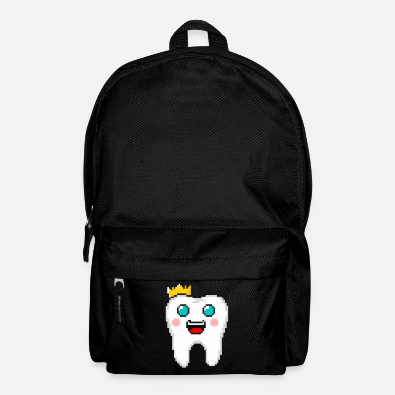 Pixel Art Dent Royale avec Couronne - Sac à dos - noir