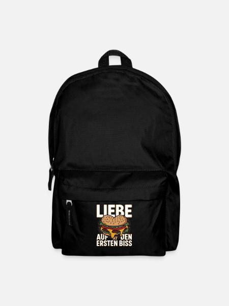 Liebe Auf Den Ersten Biss Herzburger Cheeseburger - Rucksack - Schwarz