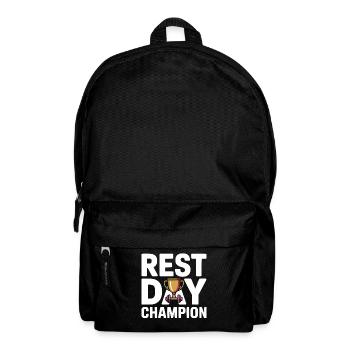 Humour de la Championne de la Journée de repos sur la forme physique - Sac à dos - noir - Devant