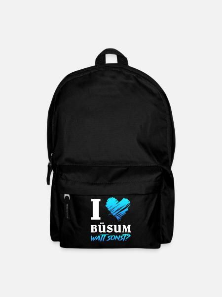Nordsee Urlaub I LOVE BÜSUM WATT SONST Lustig - Rucksack - Schwarz