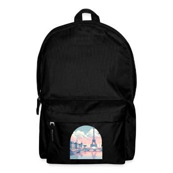Pastell Paris: Skyline am Seine - Rucksack - Schwarz - Vorne