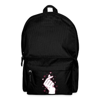 Kpop Musique coréenne Doigts mignons Cœur Amour Corée - Sac à dos - noir - Devant