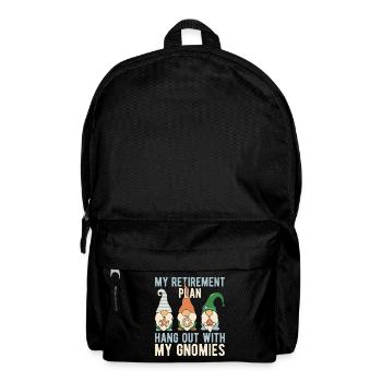 Costume de gnome de jardin : mon plan : traîner avec des gnomes - Sac à dos - noir - Devant