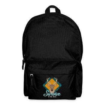 Survive the Wild Deer Emblem - Rucksack - Schwarz - Vorne