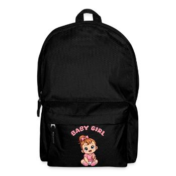 Baby Girl Cartoon with Pacifier - Backpack - black - Front