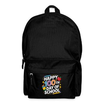100th Day of School Neon Design - Backpack - black - Front