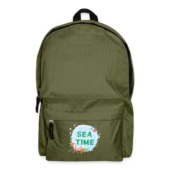 Sea Time Wasserfarben-Design - Rucksack - Olivgrün - Vorne