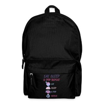 Mange, Dors, K-Pop, Répète de la musique coréenne, Anime mignon. - Sac à dos - noir - Devant