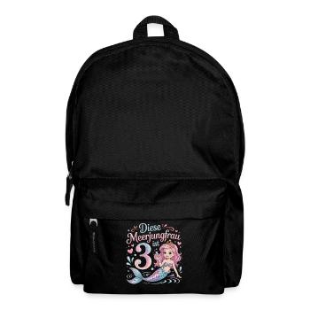 This Mermaid Is 3 Girls 3rd Birthday - Backpack - black - Front