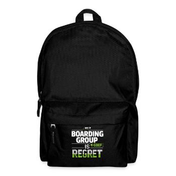 Travel anxiety humor, airport chaos, flying is - Backpack - black - Front