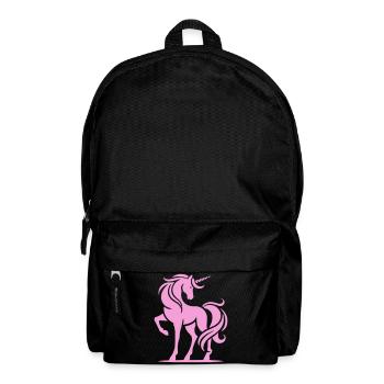 Rosa Einhorn-Silhouette - Rucksack - Schwarz - Vorne
