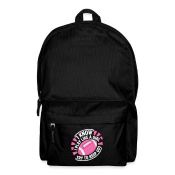 Play Like a Girl Football Quote - Backpack - black - Front