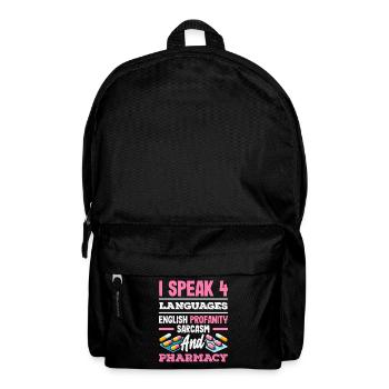 Speak 4 Languages Funny Pharmacist - Backpack - black - Front