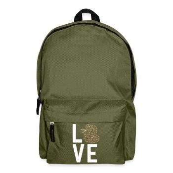 Königspython Schlangen LOVE Terrarium Python - Rucksack - Olivgrün - Vorne