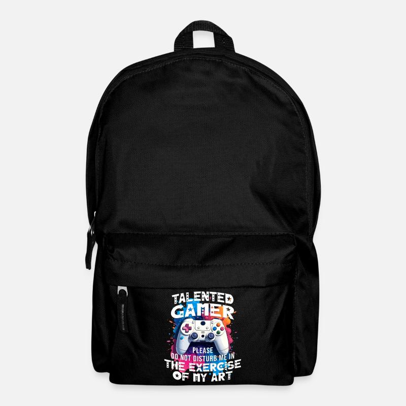 Joueur passionné de jeux vidéo console drôle - Sac à dos - noir